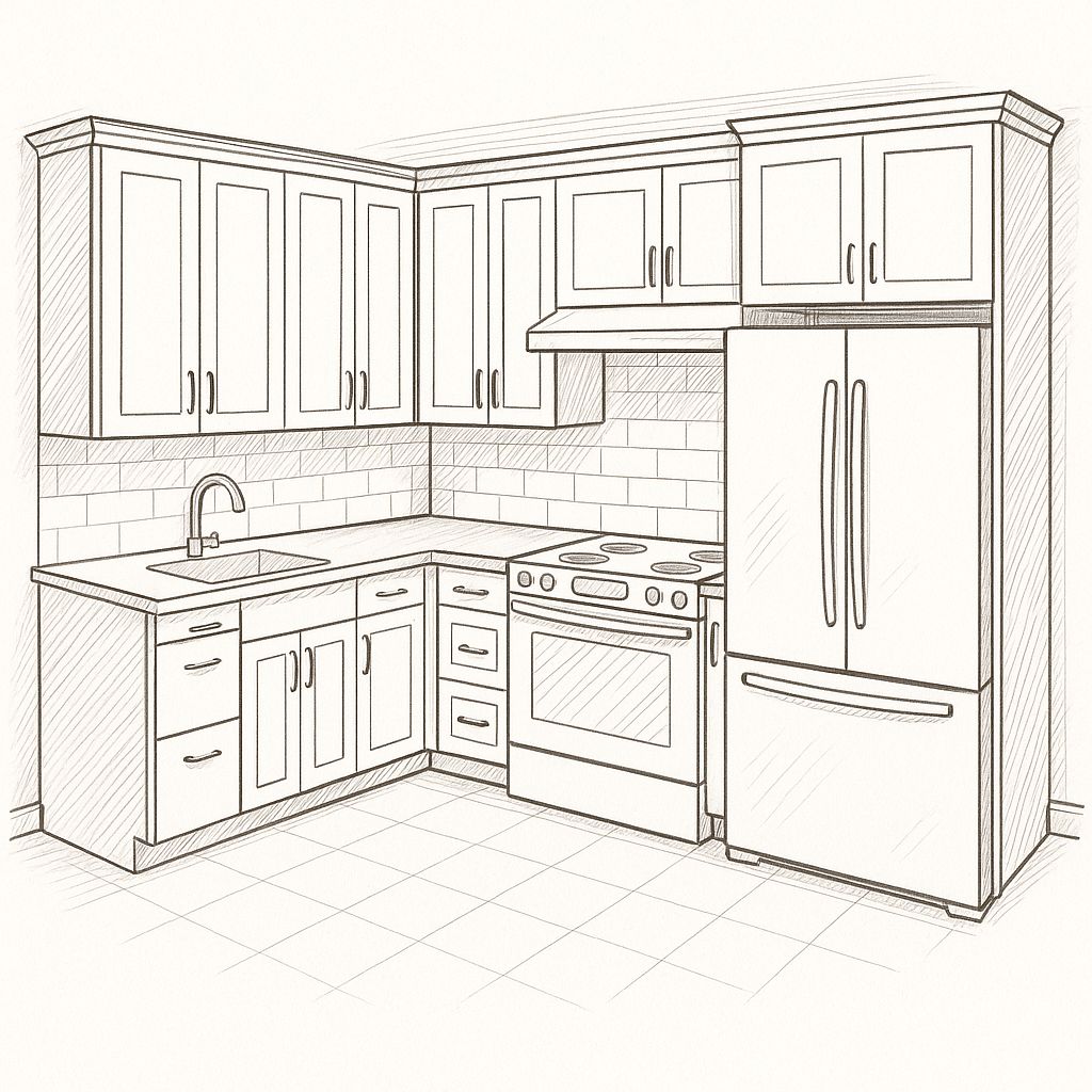 Kitchen layout sketch