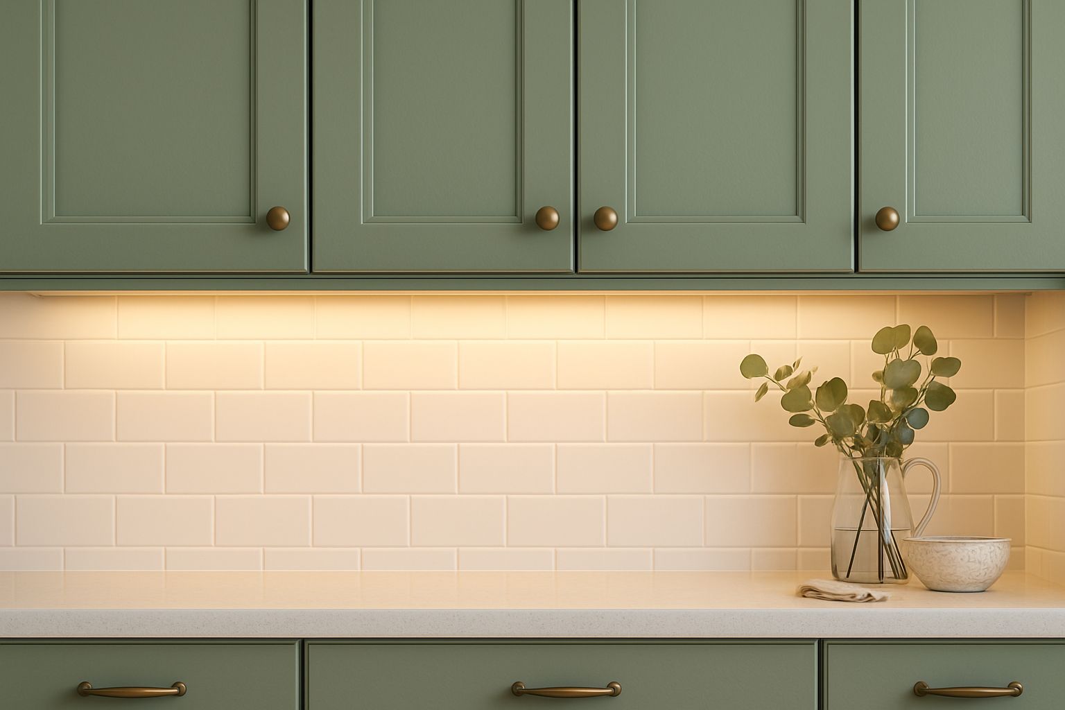 Under cabinet lighting with decor